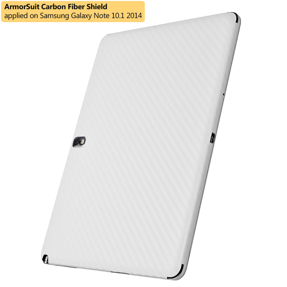 Samsung Galaxy Note 10.1 (2014 Edition) Screen Protector + White Carbon Fiber Film Protector
