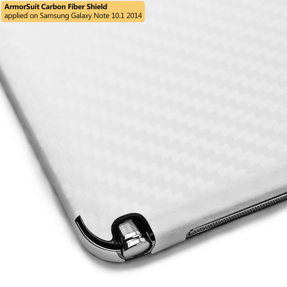 Samsung Galaxy Note 10.1 (2014 Edition) Screen Protector + White Carbon Fiber Film Protector