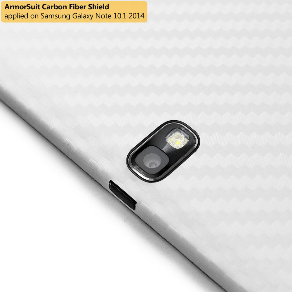 Samsung Galaxy Note 10.1 (2014 Edition) Screen Protector + White Carbon Fiber Film Protector