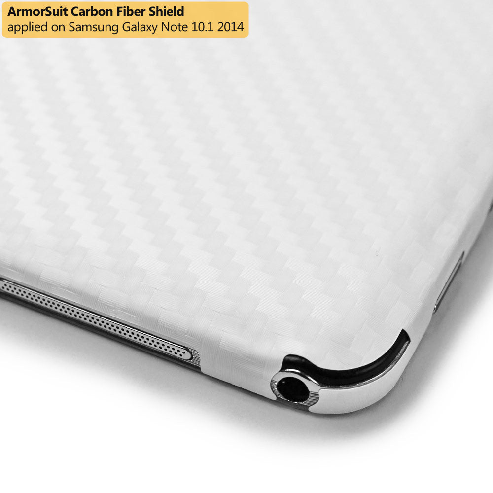 Samsung Galaxy Note 10.1 (2014 Edition) Screen Protector + White Carbon Fiber Film Protector