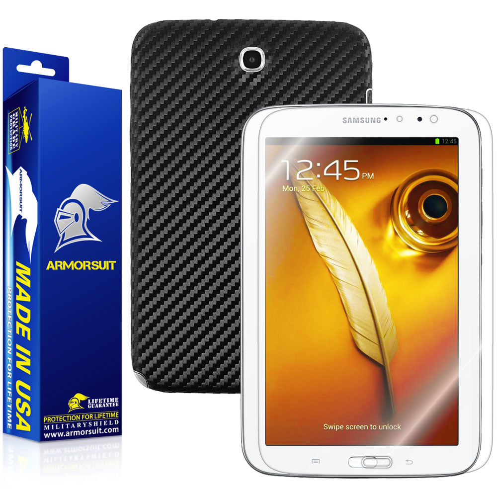 Samsung Galaxy Note 8.0 Screen Protector + Black Carbon Fiber Film Protector