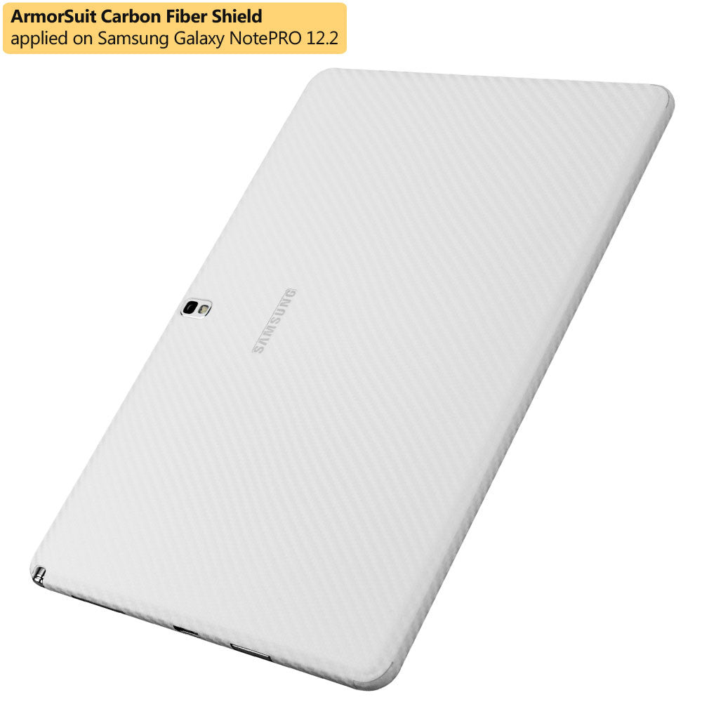 Samsung Galaxy NotePRO 12.2" Screen Protector + White Carbon Fiber Film Protector