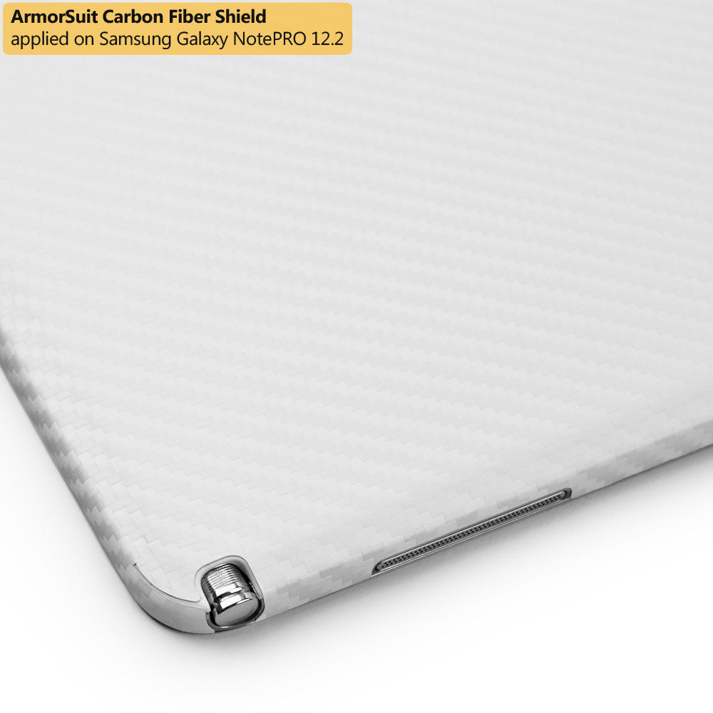 Samsung Galaxy NotePRO 12.2" Screen Protector + White Carbon Fiber Film Protector