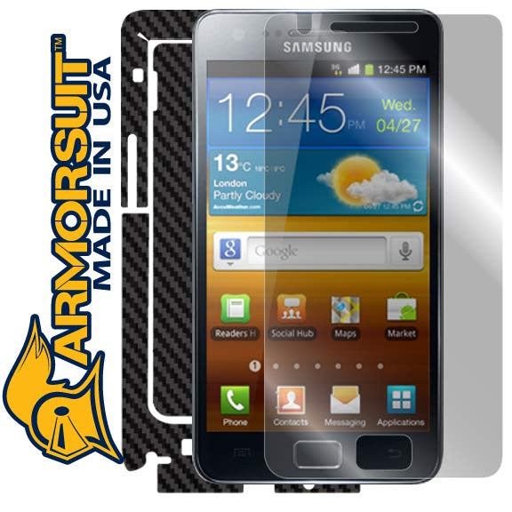 Samsung Galaxy S2/SII (International) Screen Protector + Carbon Fiber Skin Protector