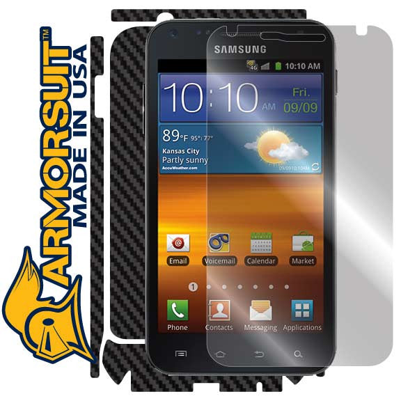 Samsung Epic 4G Touch Screen Protector + Black Carbon Fiber Skin Protector