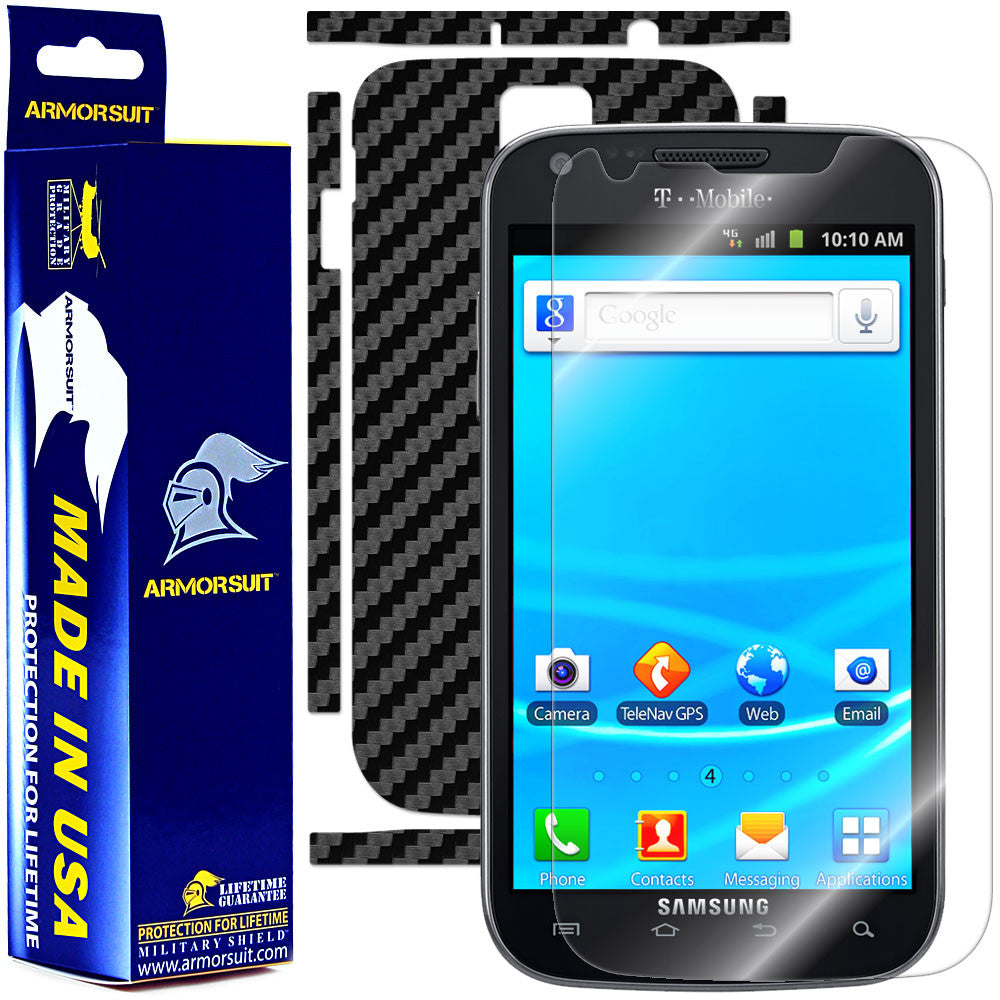 Samsung Galaxy S2/SII T-Mobile Screen Protector + Carbon Fiber Skin Protector