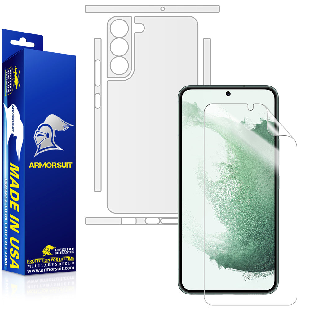 ArmorSuit MilitaryShield Full Body Skin Film + Screen Protector Designed for Samsung Galaxy S22 (2022) - Anti-Bubble HD Clear Film