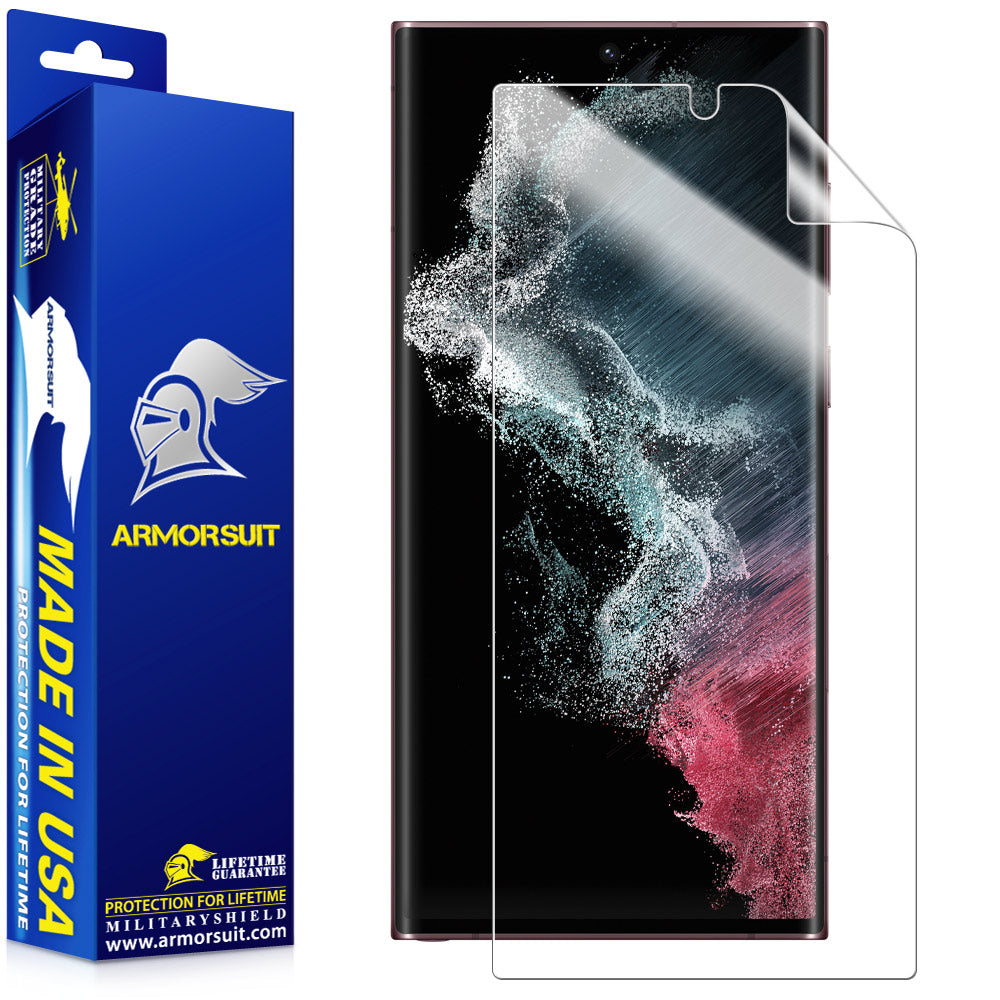 [2 Pack] ArmorSuit Samsung Galaxy S22 Ultra 5G (2022) Max-Coverage Anti-Bubble Clear Film