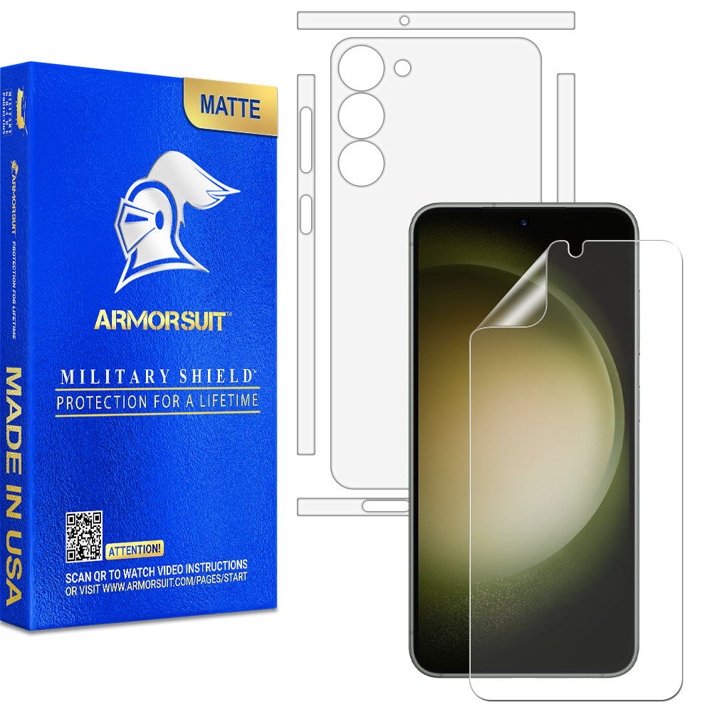 ArmorSuit MilitaryShield Full Body Skin Film + Screen Protector designed for Samsung Galaxy S23 6.1" (2023) - HD Clear / Matte Film