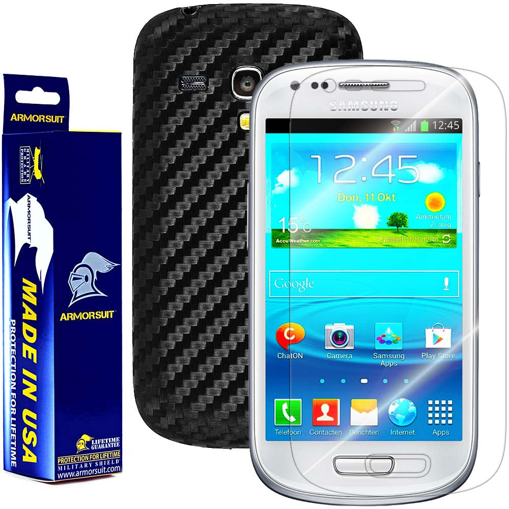 Samsung Galaxy S3 Mini Screen Protector + Carbon Fiber Film Protector