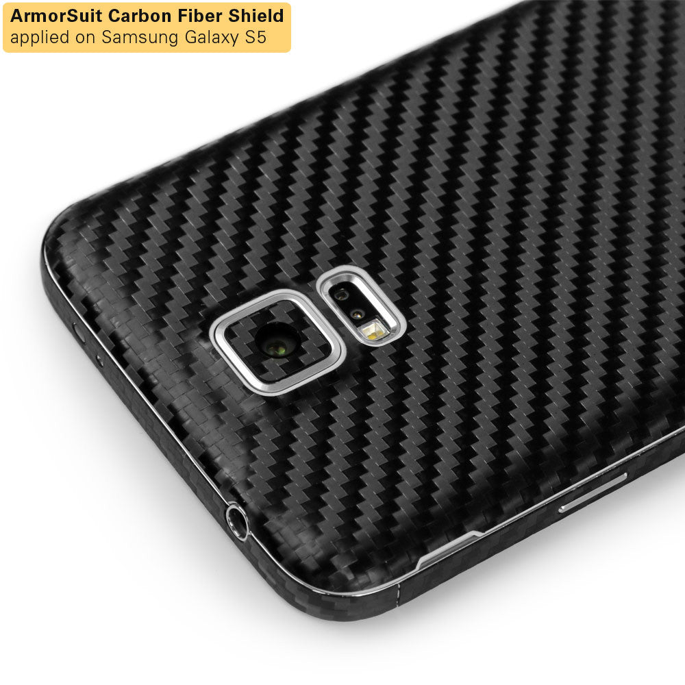 Samsung Galaxy S5 Screen Protector + Carbon Fiber Film Protector