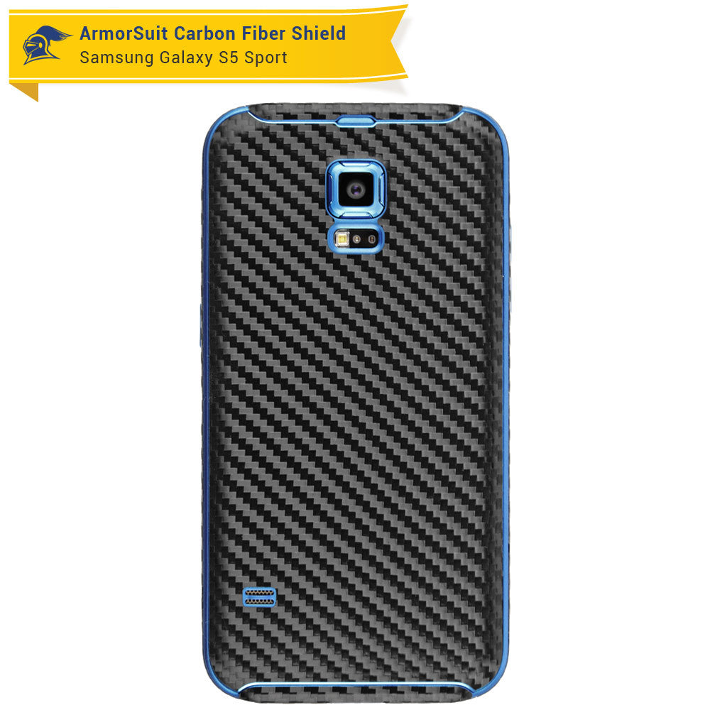 Samsung Galaxy S5 Sport Screen Protector + Carbon Fiber Skin Protector