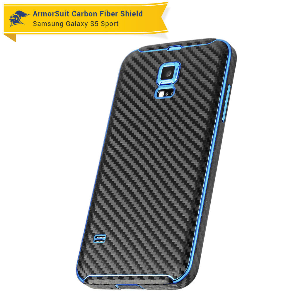 Samsung Galaxy S5 Sport Screen Protector + Carbon Fiber Skin Protector