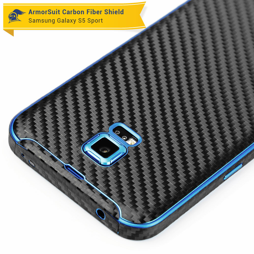 Samsung Galaxy S5 Sport Screen Protector + Carbon Fiber Skin Protector