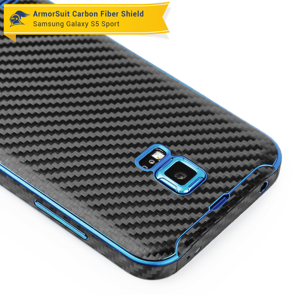Samsung Galaxy S5 Sport Screen Protector + Carbon Fiber Skin Protector