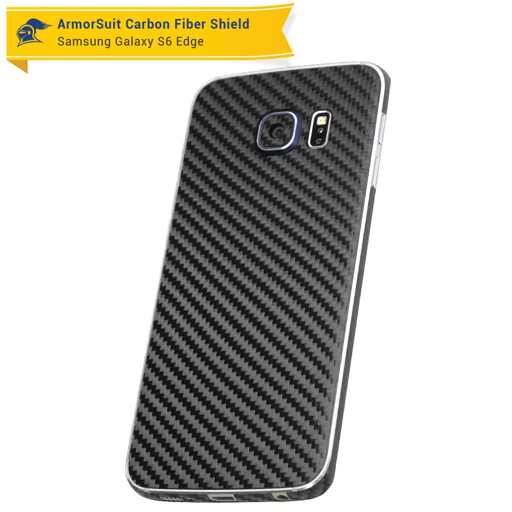 Samsung Galaxy S6 Edge Screen Protector [Full Screen Coverage] + Carbon Fiber Skin