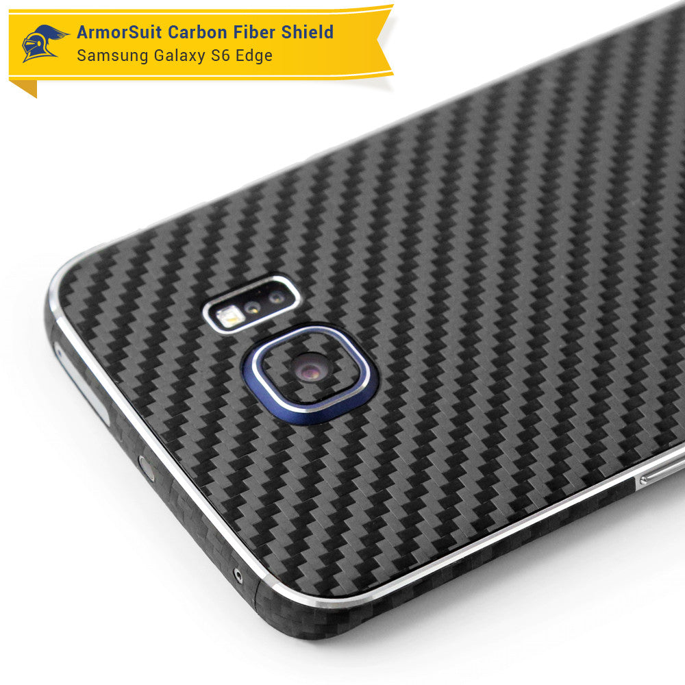 Samsung Galaxy S6 Edge Screen Protector [Full Screen Coverage] + Carbon Fiber Skin