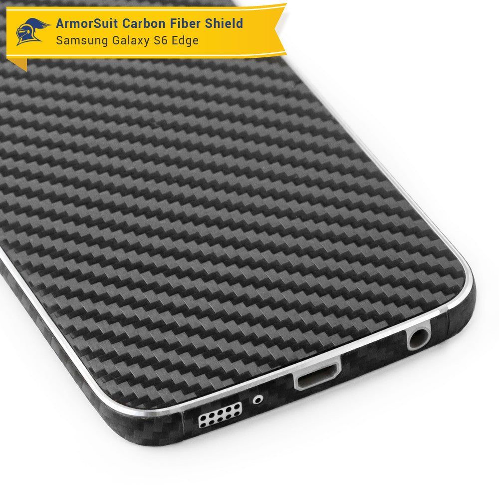 Samsung Galaxy S6 Edge Screen Protector [Full Screen Coverage] + Carbon Fiber Skin