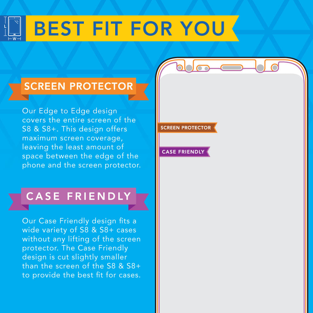 [2-Pack] Samsung Galaxy S8 Plus Case-Friendly Screen Protector