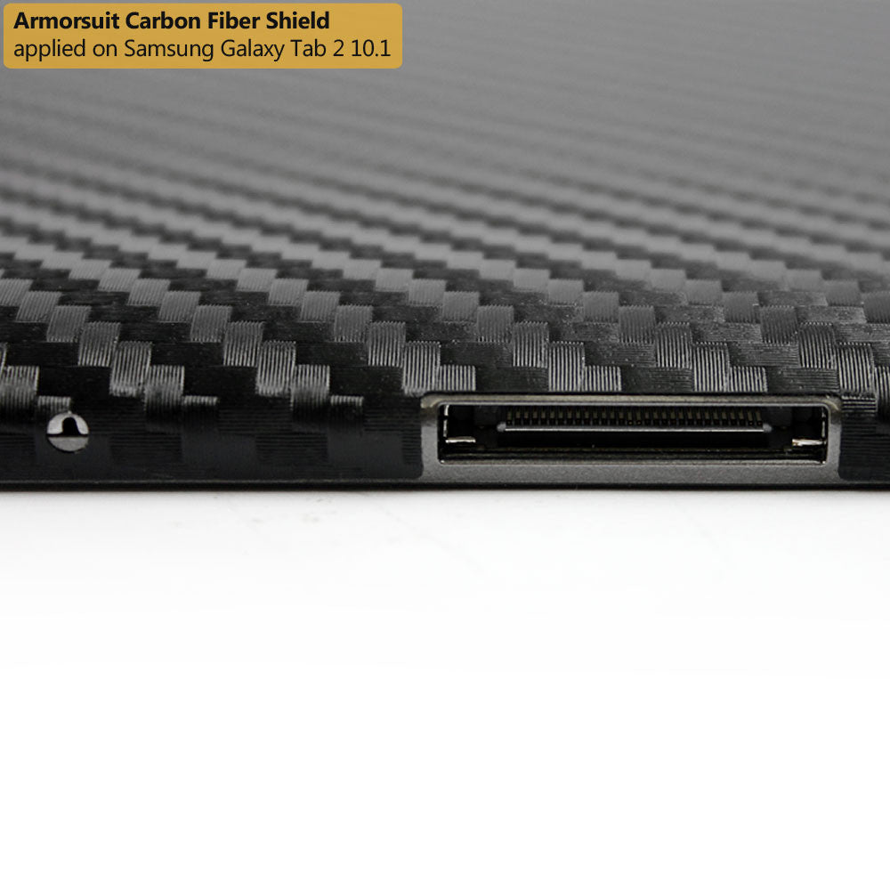 Samsung Galaxy Tab 2 10.1 Screen Protector + Black Carbon Fiber Film Protector