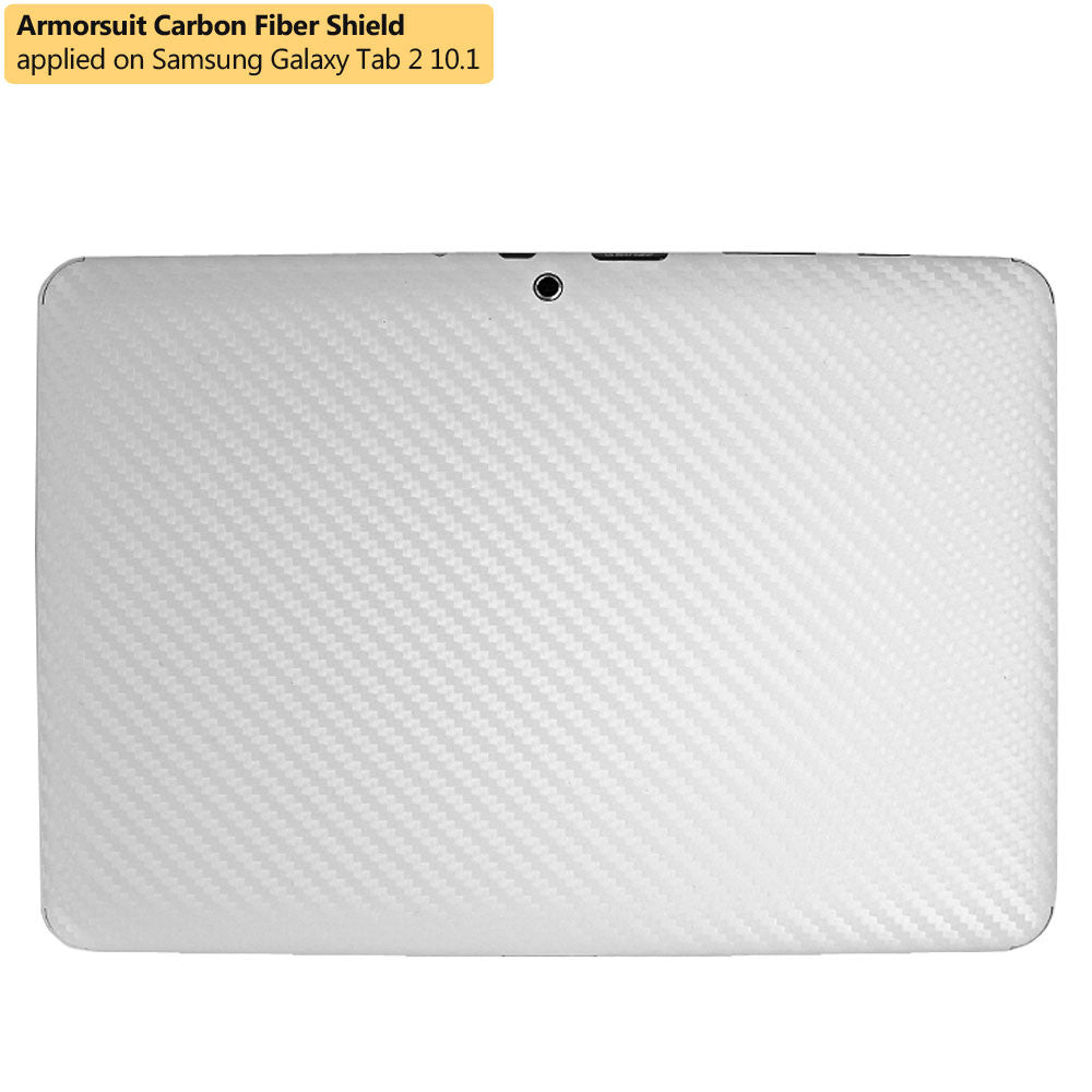 Samsung Galaxy Tab 2 10.1 Screen Protector + White Carbon Fiber Film Protector