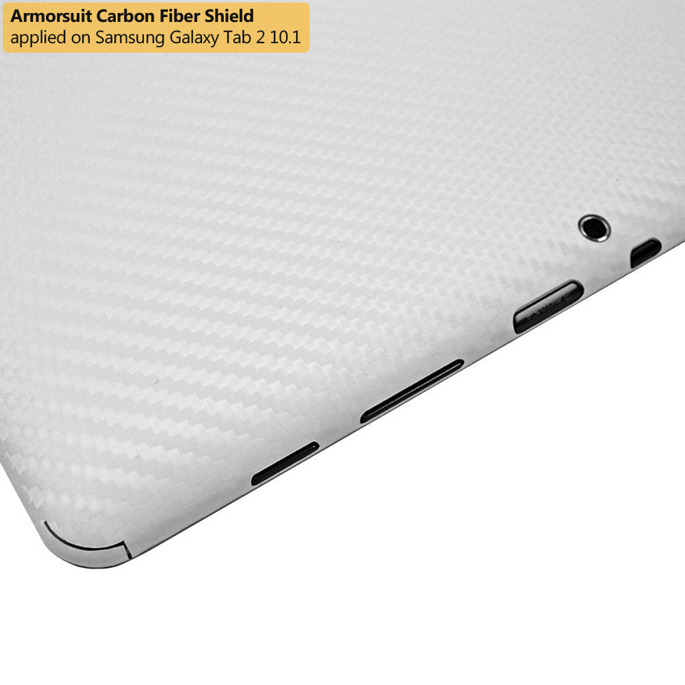 Samsung Galaxy Tab 2 10.1 Screen Protector + White Carbon Fiber Film Protector