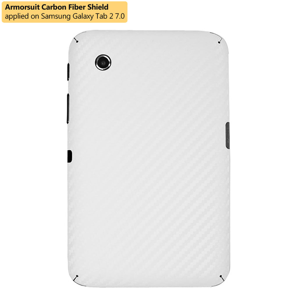 Samsung Galaxy Tab 2 7.0 Screen Protector + White Carbon Fiber Skin Protector