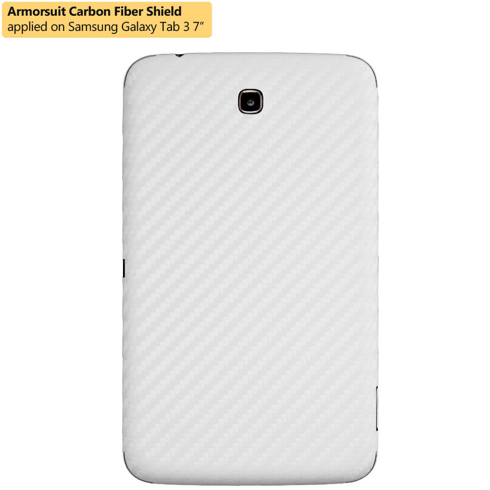Samsung Galaxy Tab 3 7.0 Screen Protector + White Carbon Fiber Film Protector