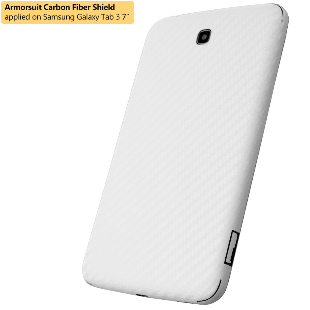 Samsung Galaxy Tab 3 7.0 Screen Protector + White Carbon Fiber Film Protector