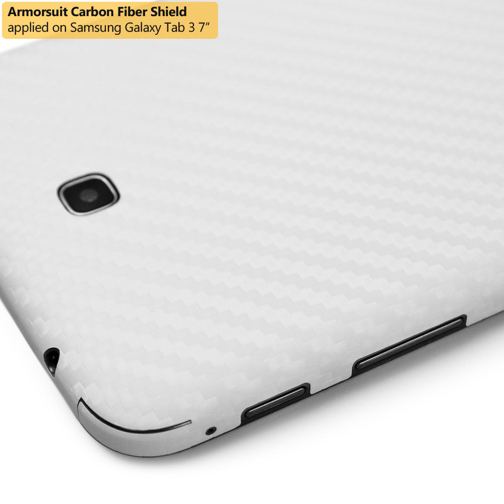 Samsung Galaxy Tab 3 7.0 Screen Protector + White Carbon Fiber Film Protector