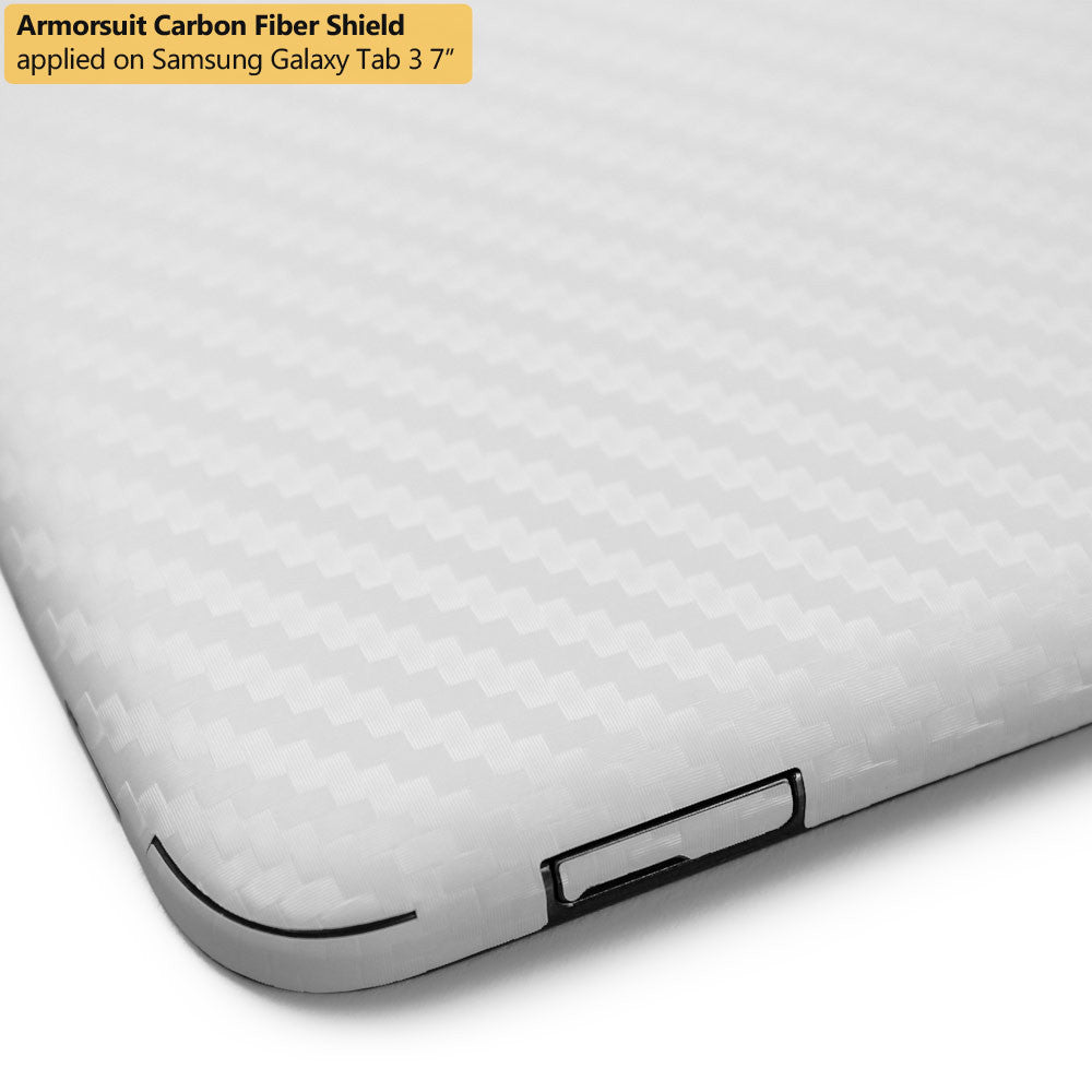 Samsung Galaxy Tab 3 7.0 Screen Protector + White Carbon Fiber Film Protector