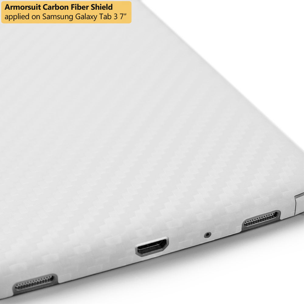 Samsung Galaxy Tab 3 7.0 Screen Protector + White Carbon Fiber Film Protector