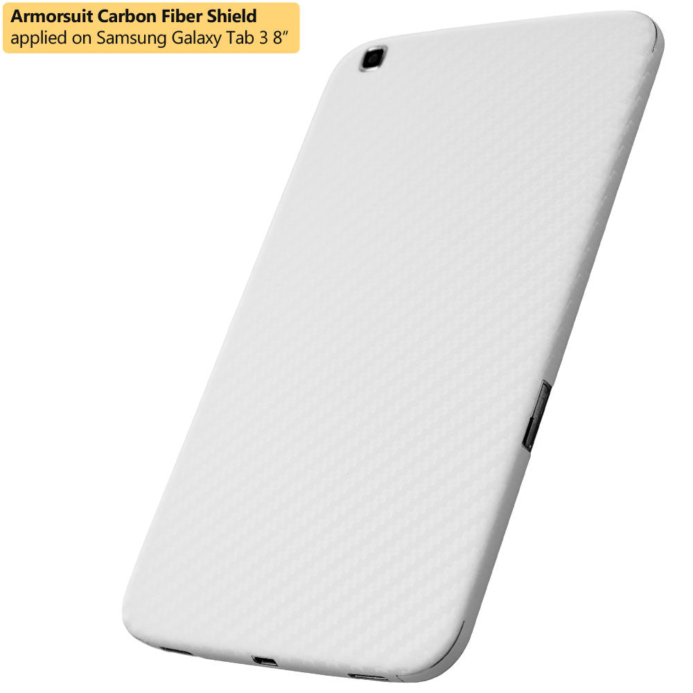 Samsung Galaxy Tab 3 8.0 (WIFI/3G/4G) International Version Screen Protector + White Carbon Fiber Film Protector