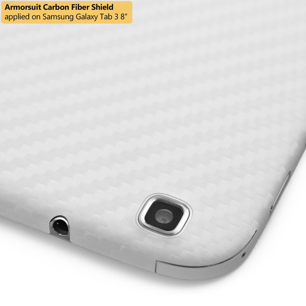 Samsung Galaxy Tab 3 8.0 (WIFI/3G/4G) International Version Screen Protector + White Carbon Fiber Film Protector