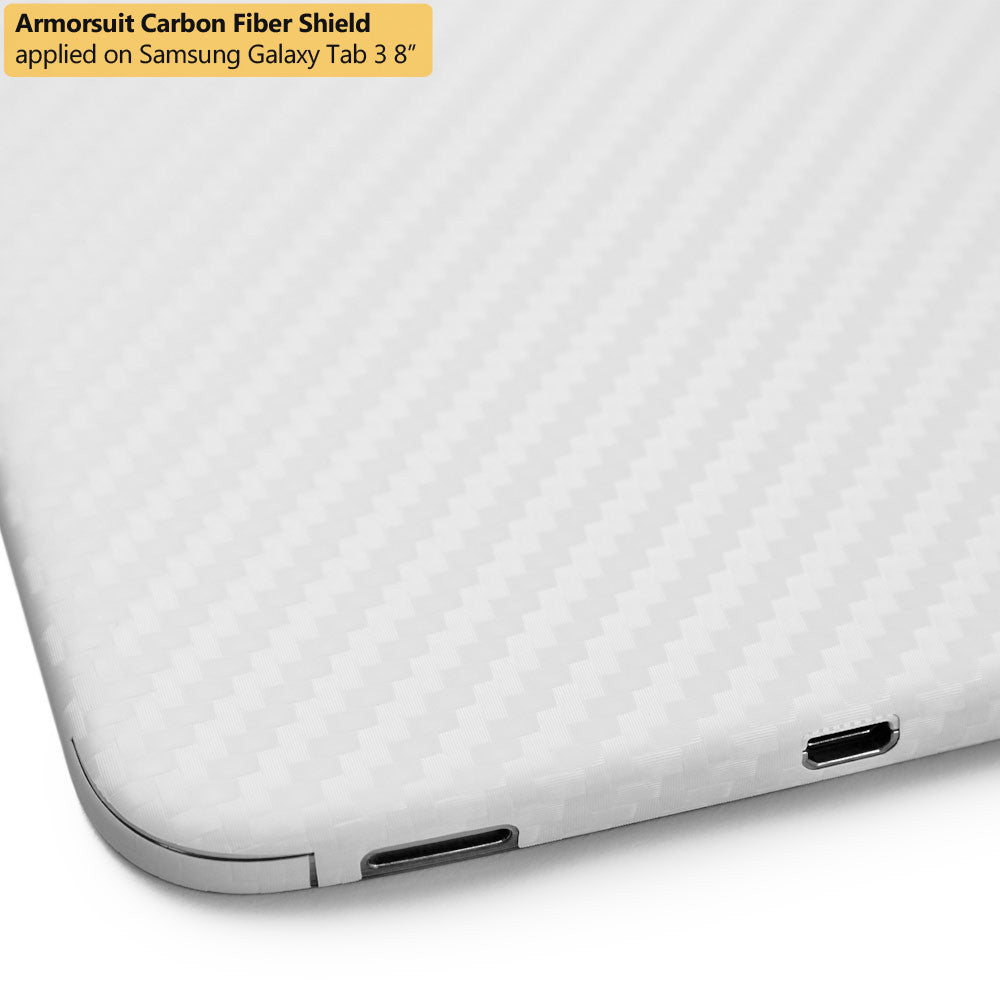 Samsung Galaxy Tab 3 8.0 (WIFI/3G/4G) International Version Screen Protector + White Carbon Fiber Film Protector