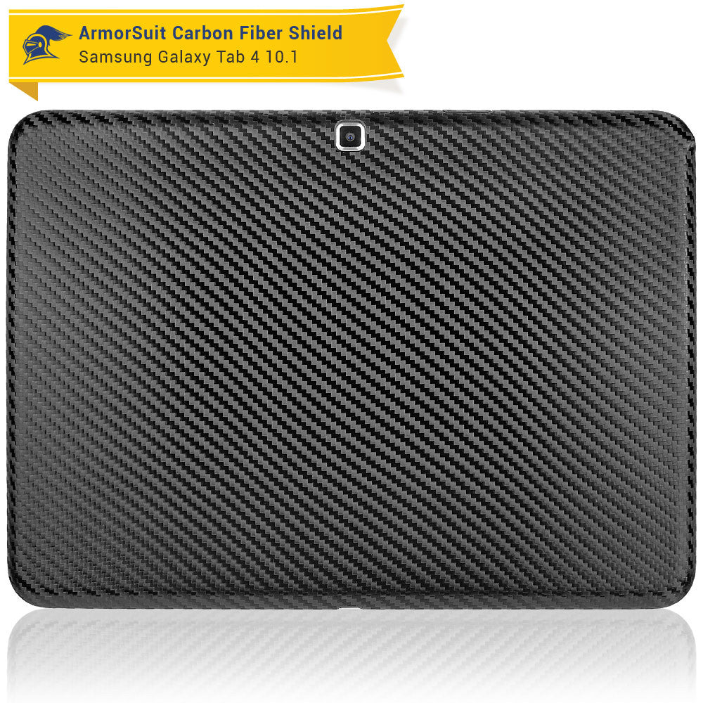 Samsung Galaxy Tab 4 10.1 Screen Protector + Black Carbon Fiber Film Protector