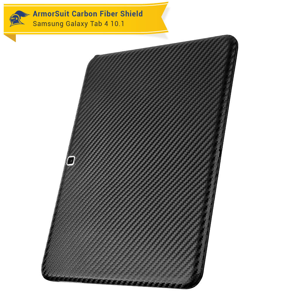 Samsung Galaxy Tab 4 10.1 Screen Protector + Black Carbon Fiber Film Protector
