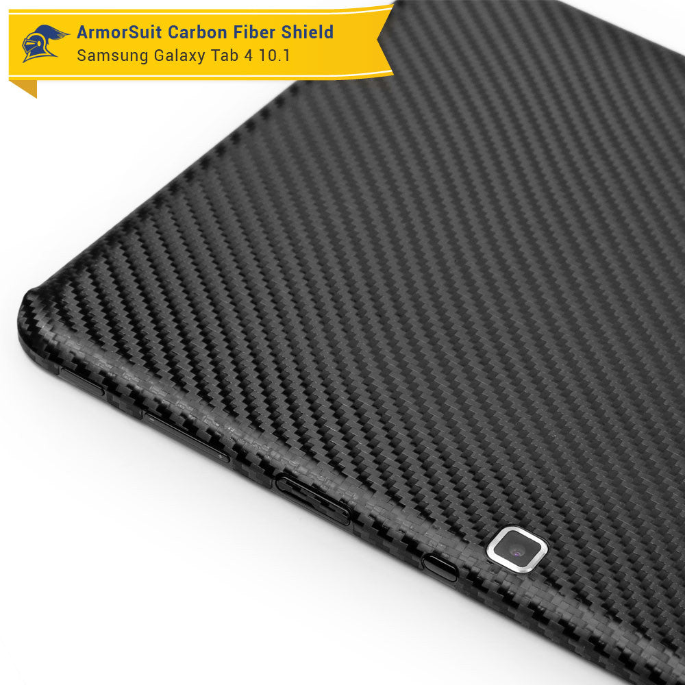 Samsung Galaxy Tab 4 10.1 Screen Protector + Black Carbon Fiber Film Protector