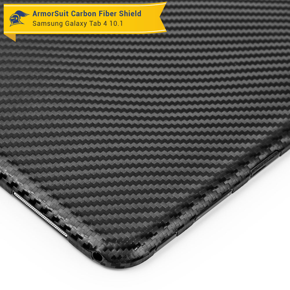 Samsung Galaxy Tab 4 10.1 Screen Protector + Black Carbon Fiber Film Protector