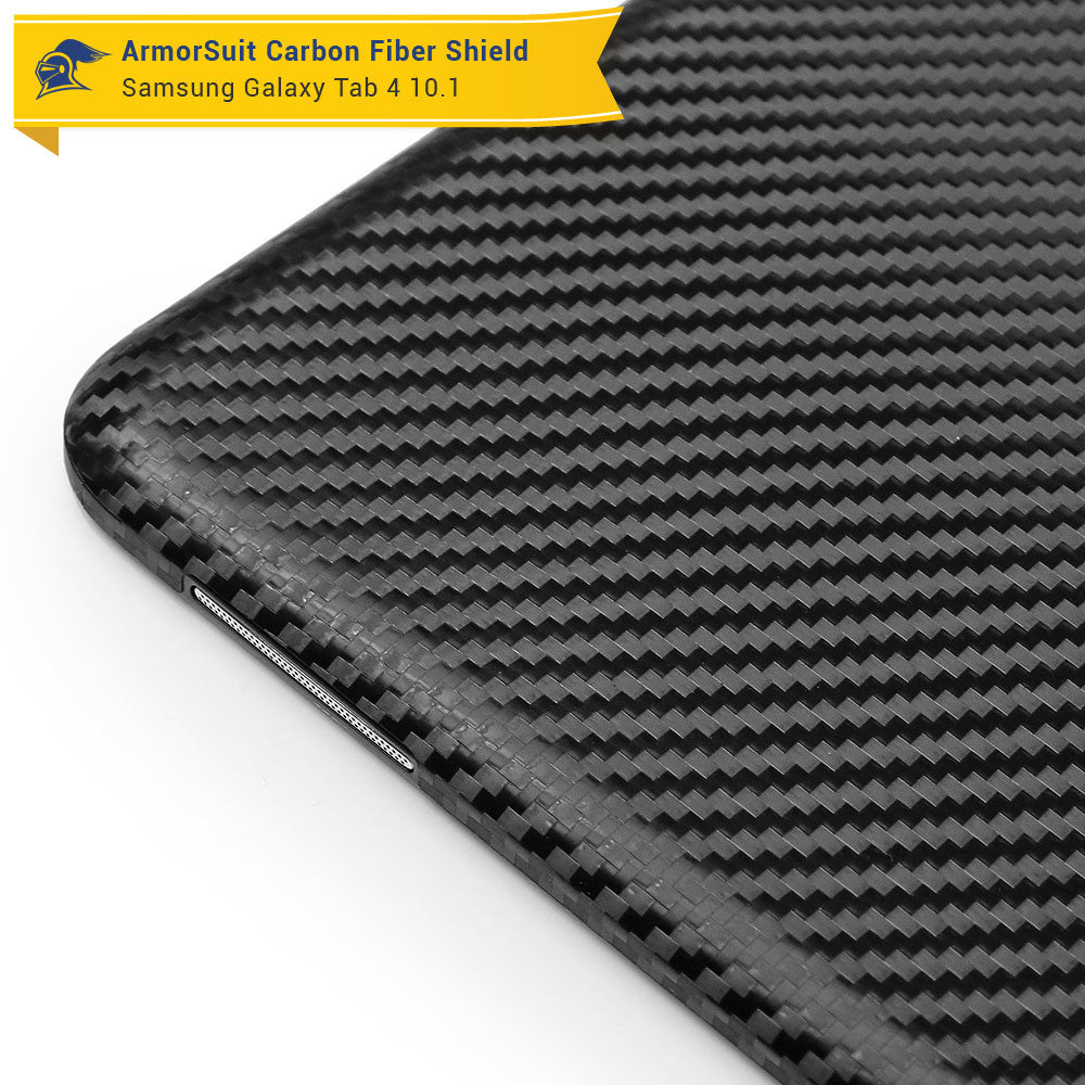 Samsung Galaxy Tab 4 10.1 Screen Protector + Black Carbon Fiber Film Protector