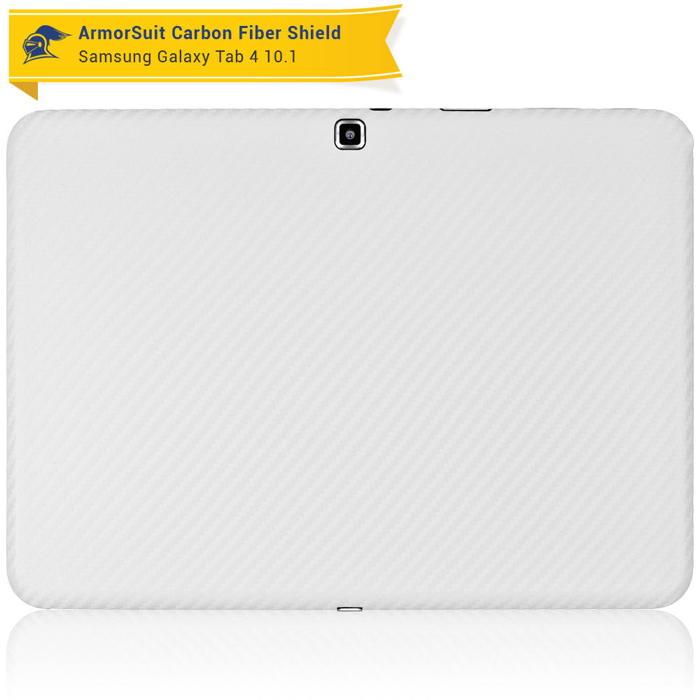 Samsung Galaxy Tab 4 10.1 Screen Protector + White Carbon Fiber Film Protector