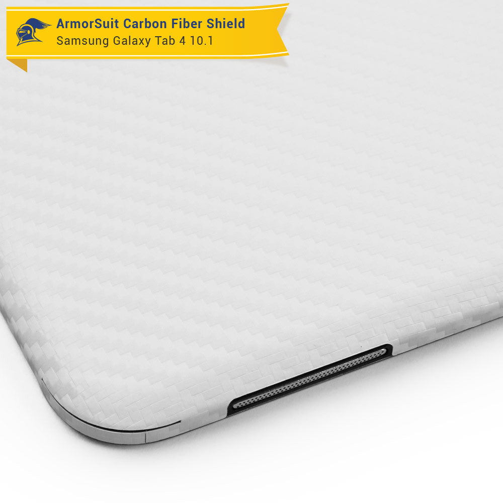Samsung Galaxy Tab 4 10.1 Screen Protector + White Carbon Fiber Film Protector