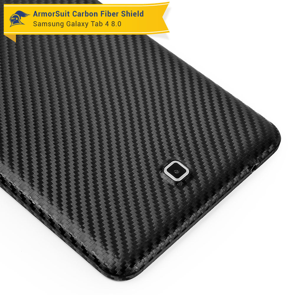 Samsung Galaxy Tab 4 8.0 Screen Protector + Black Carbon Fiber Film Protector