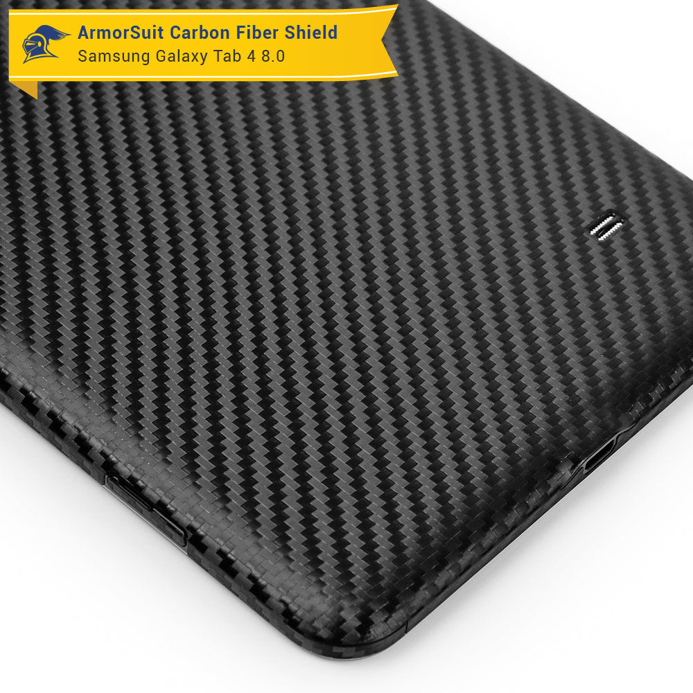 Samsung Galaxy Tab 4 8.0 Screen Protector + Black Carbon Fiber Film Protector