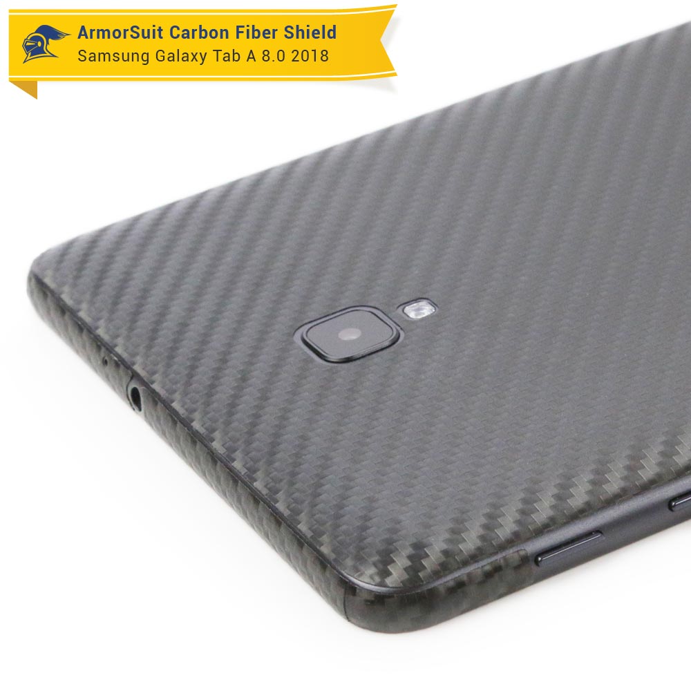 Samsung Galaxy Tab A 8.0" 2017 Screen Protector + Black Carbon Fiber Skin (SM-T380)