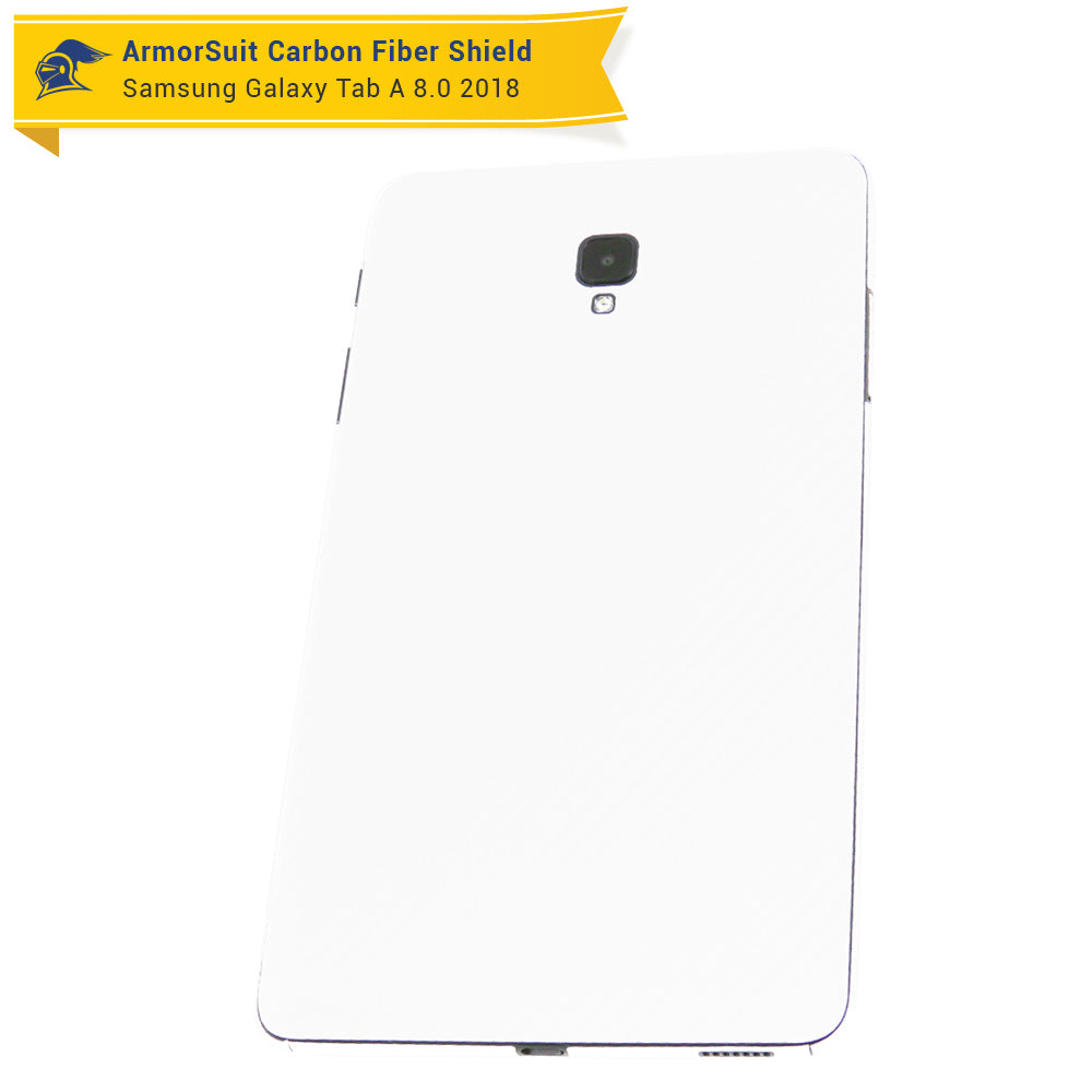 Samsung Galaxy Tab A 8.0" 2017 Screen Protector + White Carbon Fiber Skin (SM-T380)
