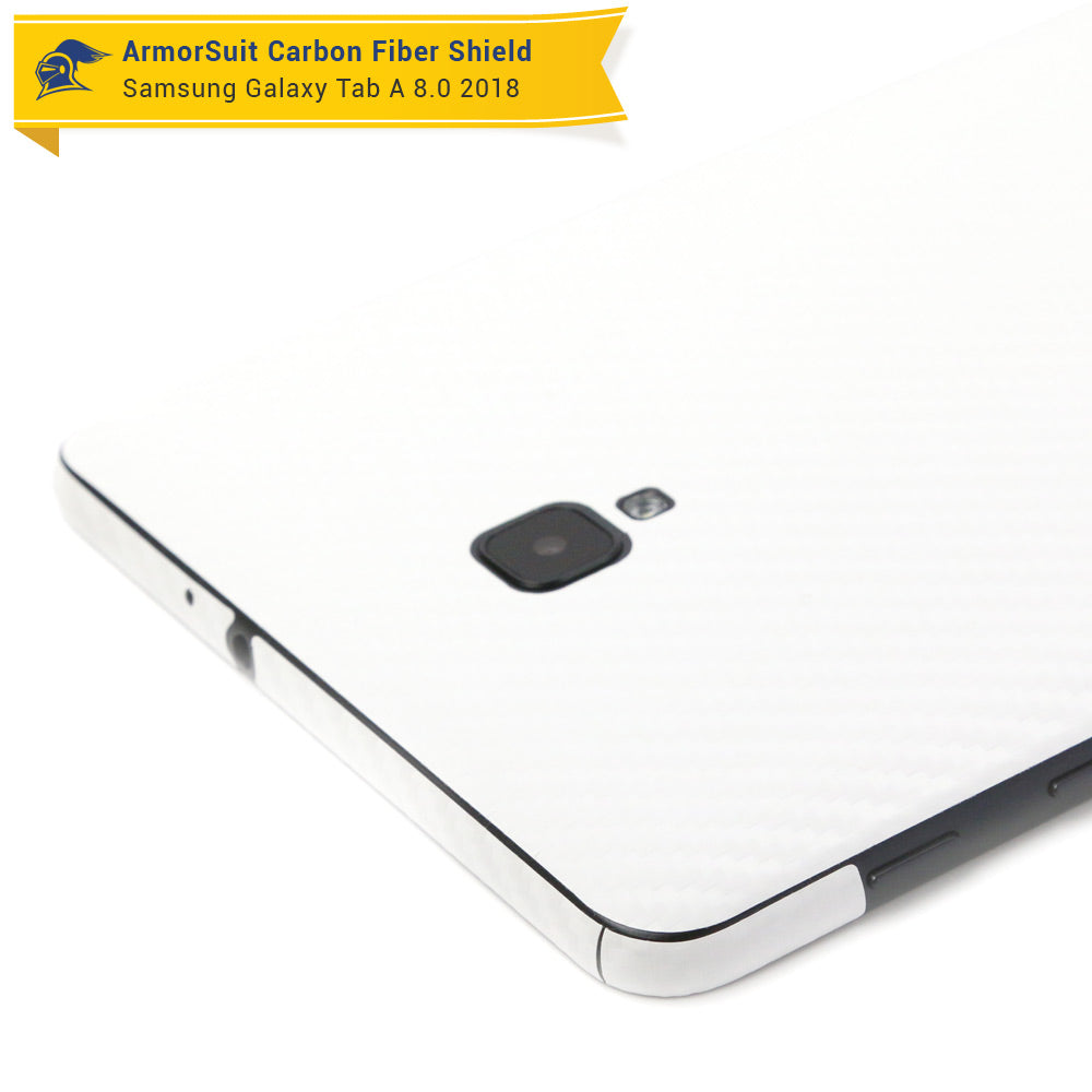 Samsung Galaxy Tab A 8.0" 2017 Screen Protector + White Carbon Fiber Skin (SM-T380)