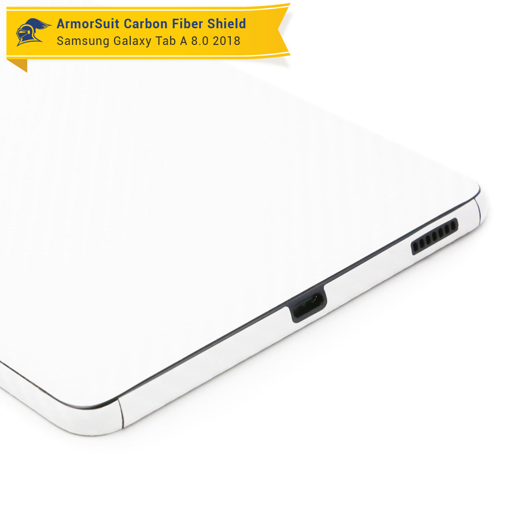 Samsung Galaxy Tab A 8.0" 2017 Screen Protector + White Carbon Fiber Skin (SM-T380)