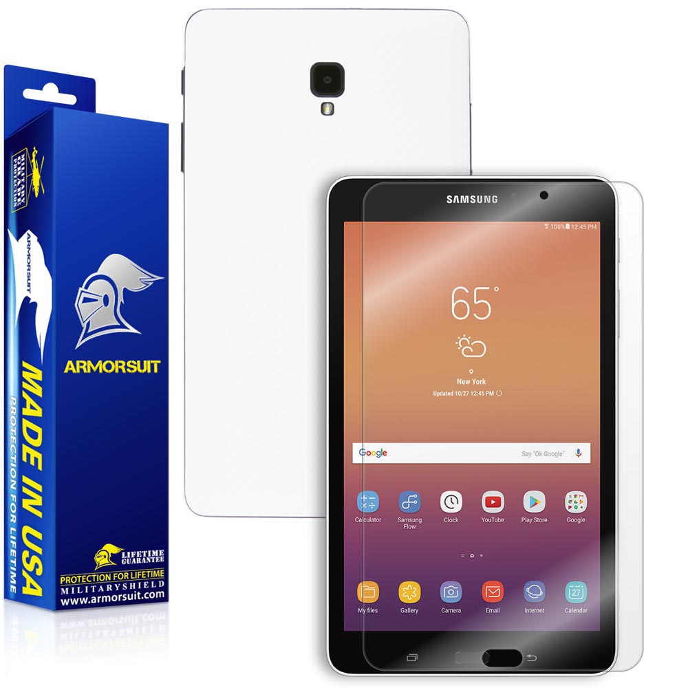 Samsung Galaxy Tab A 8.0" 2017 Screen Protector + White Carbon Fiber Skin (SM-T380)