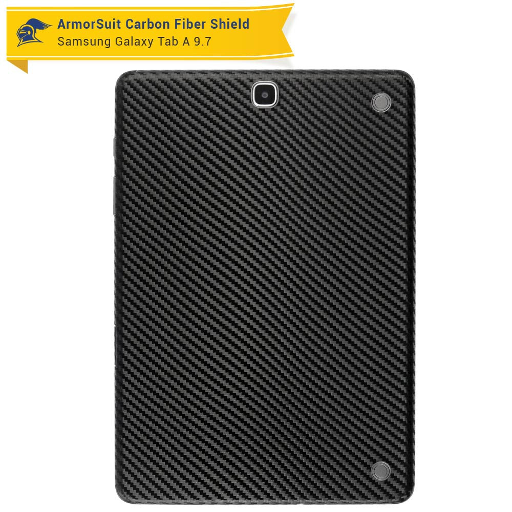 Samsung Galaxy Tab A 9.7" Screen Protector + Black Carbon Fiber Skin